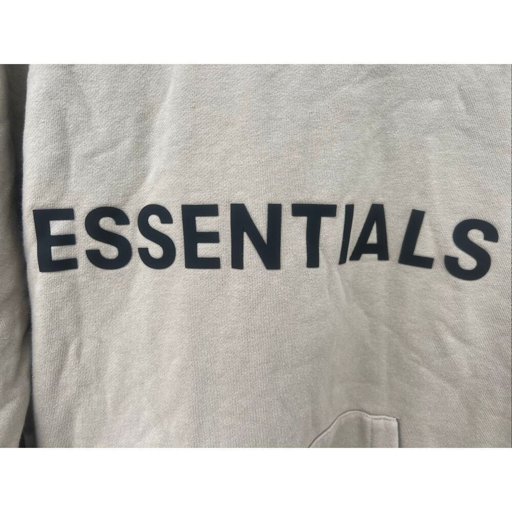 Essentials Fear Of God Big Logo Oversized Beige Hoodie Size S - Picture 4 of 7